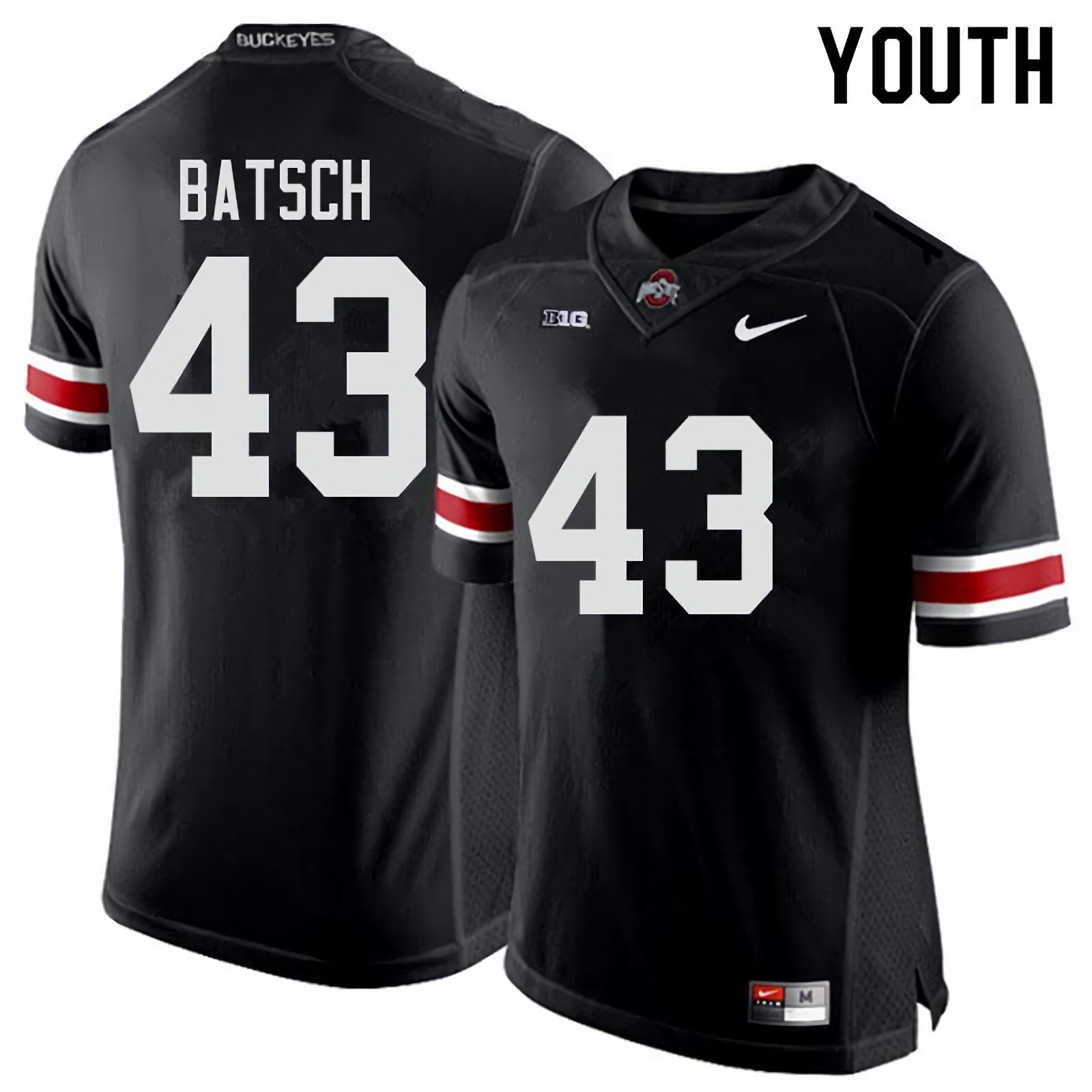 Ryan Batsch Ohio State Buckeyes Youth NCAA #43 Nike Black College Stitched Football Jersey YGT8556GX